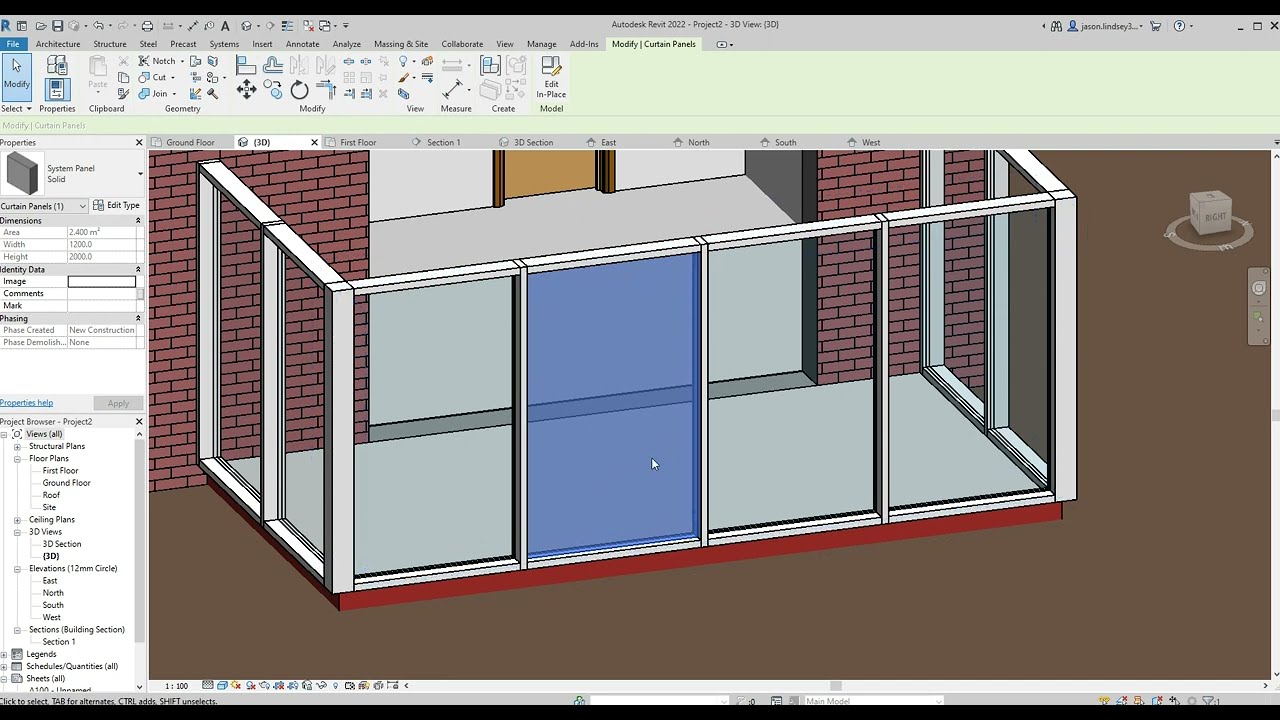 14  Placing Doors in Curtain Walls for Conservatories in Revit