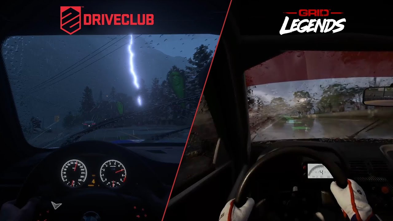 Grid Legends vs Driveclub | Early Rain Gameplay | Cockpit Side by Side Comparison