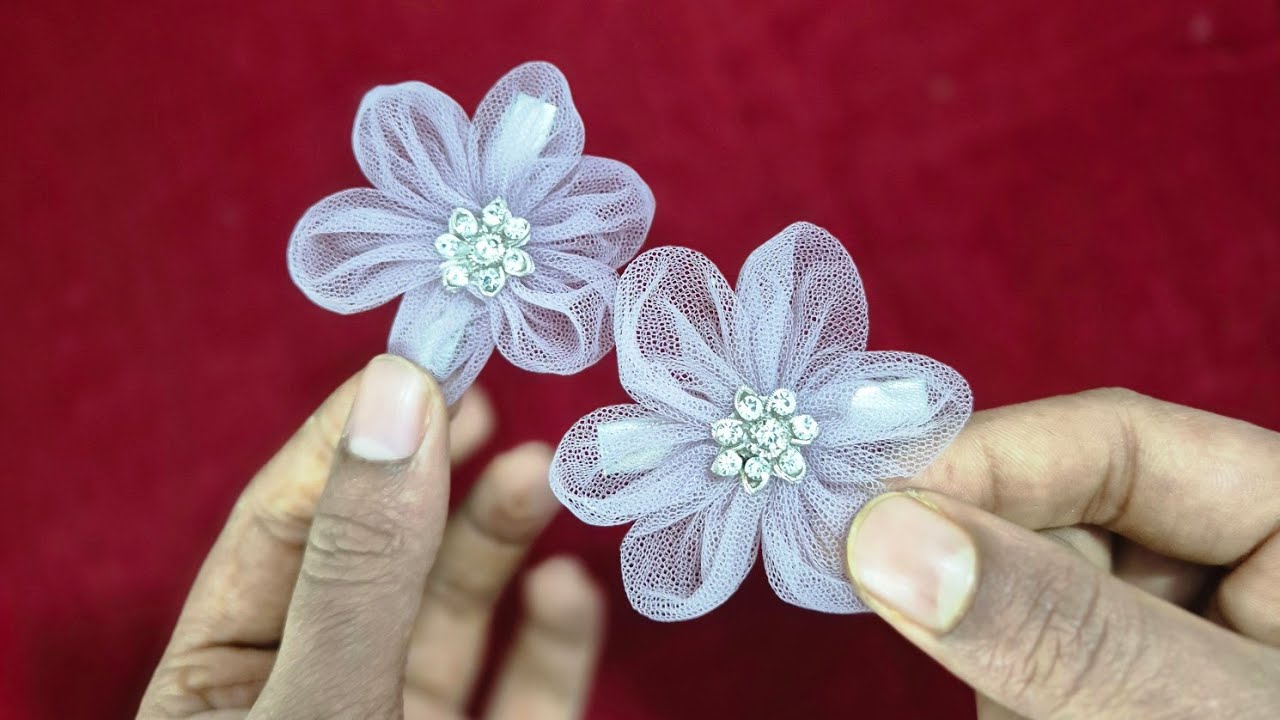Very beautiful and easy fabric flowers 🌼 Alligator clip diy#craft #hairaccessories