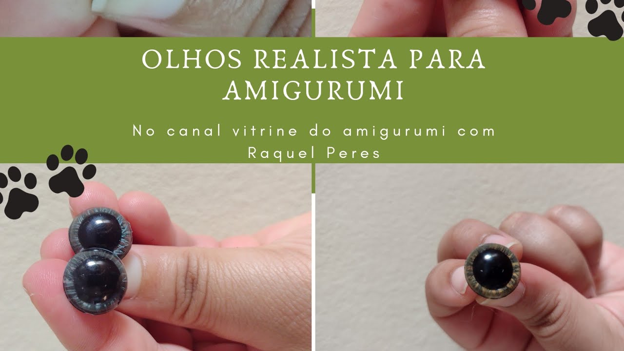 como fazer um olho amigurumi realista gastando quase nada/ vitrine do amigurumi com Raquel Peres