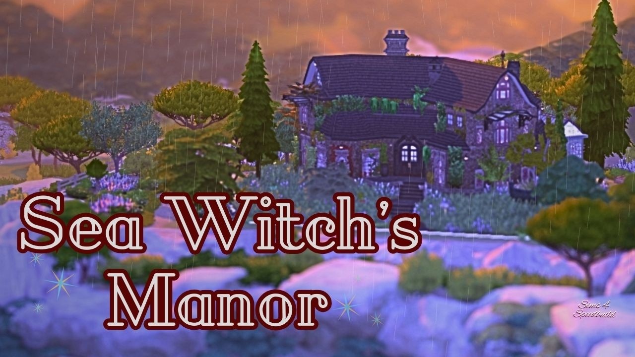 Dark Gothic Sea Witch Manor 🌊| Sims 4 Speed Build | No CC | Rainy Atmosphere