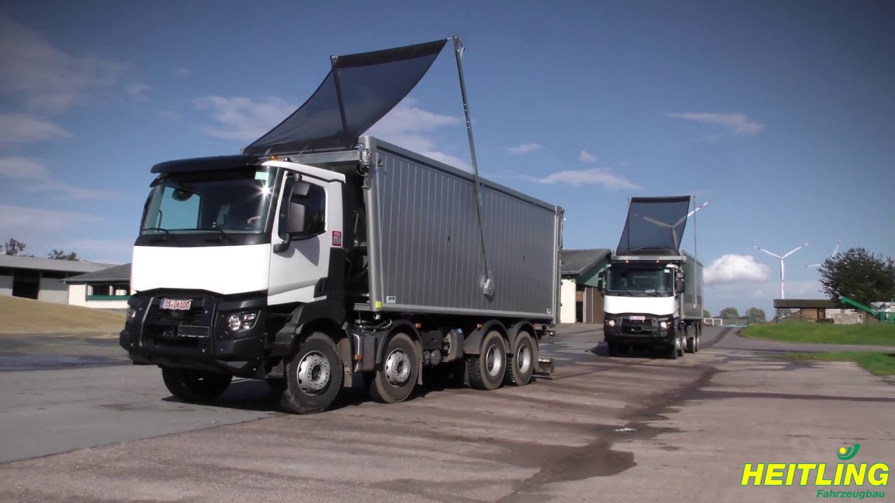 Heitling Fahrzeugbau / 2 Renault LKW mit Pushmaster 40 Kubikmeter Aufbau