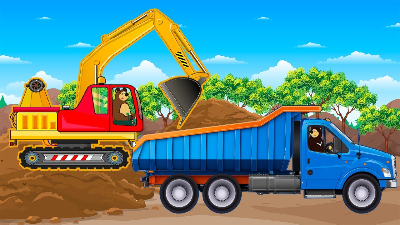 Farm Vehicles: Operating a Large Excavator to Repair Damaged Roads