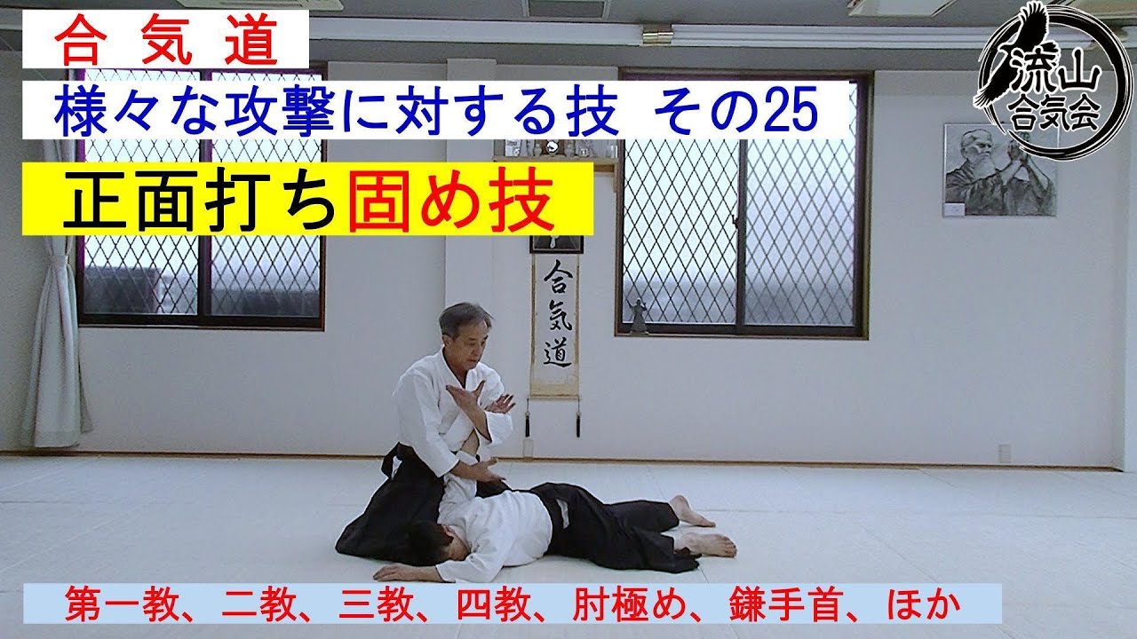 合気道 様々な攻撃に対する技 その25　正面打ち固め技