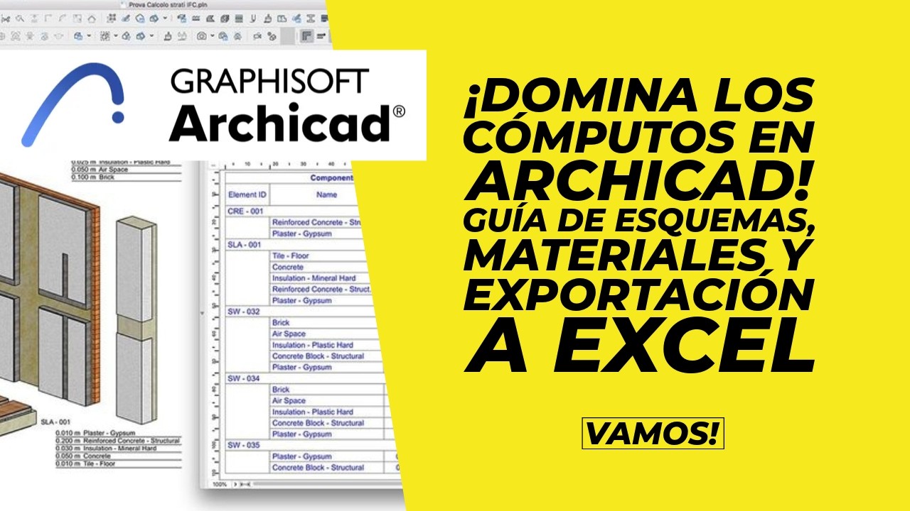 ¡Domina los Cómputos en Archicad! 📊 Guía de Esquemas, Materiales y Exportación a Excel