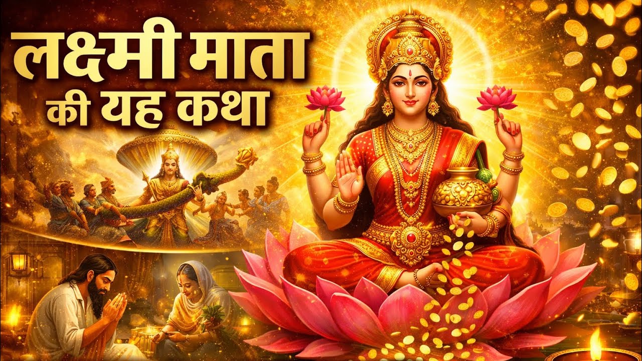 लक्ष्मी माता की पूरी कहानी | समुद्र मंथन से कलियुग तक | Full Katha#trending #reels #trending 