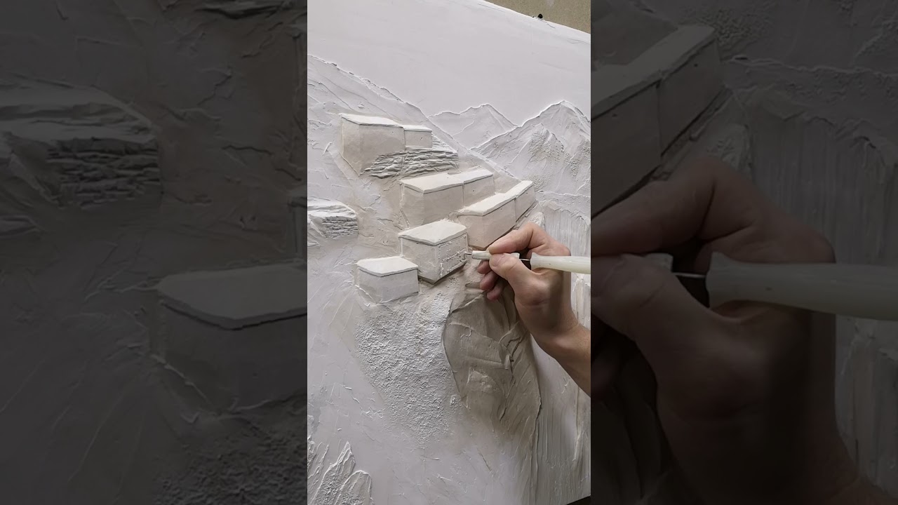 Барельеф горного пейзажа. Барельеф горного села