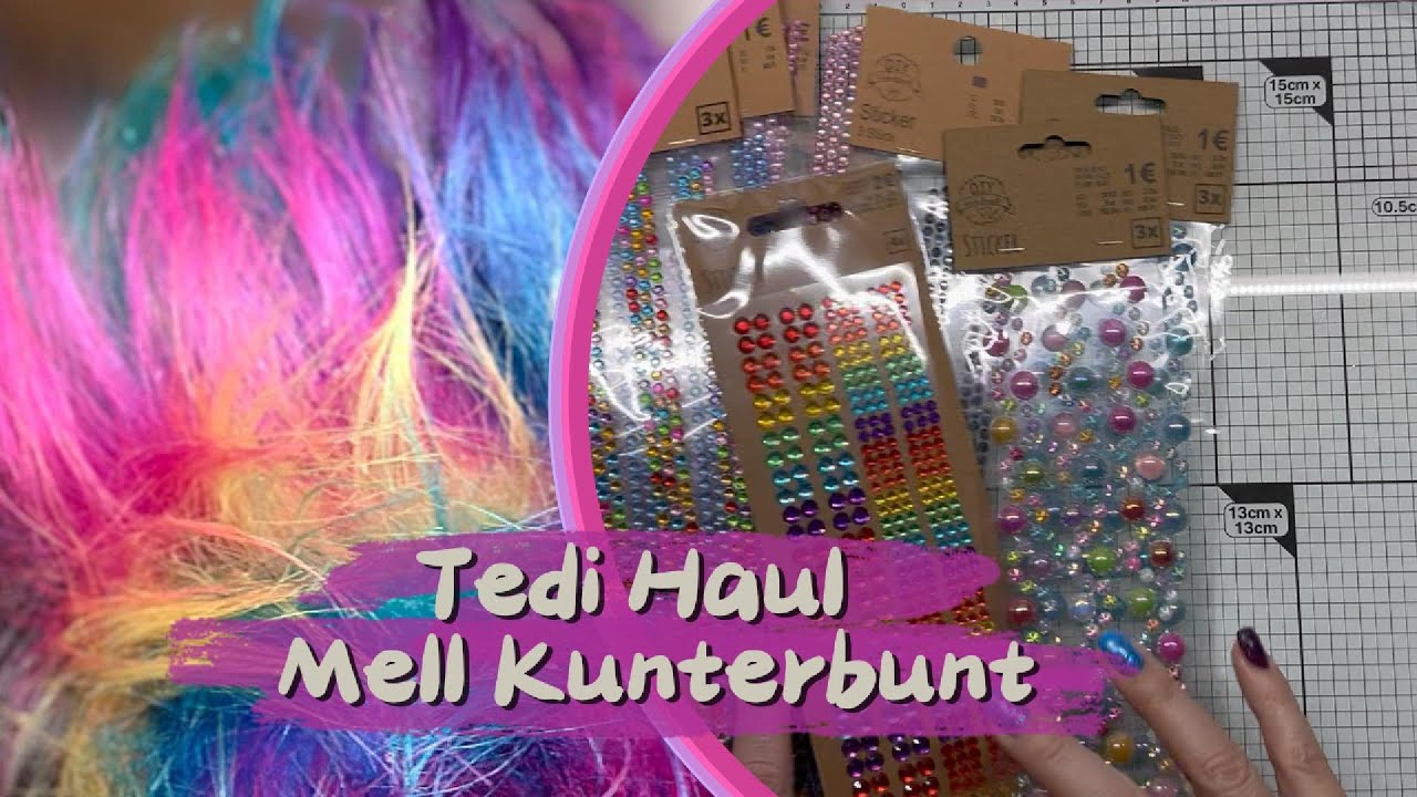 TEDI HAUL 🤩 Bänder 🍭 Sticker und Deko Steinchen ✨ Vintage Block 🤩  Mell Kunterbunt 🍭