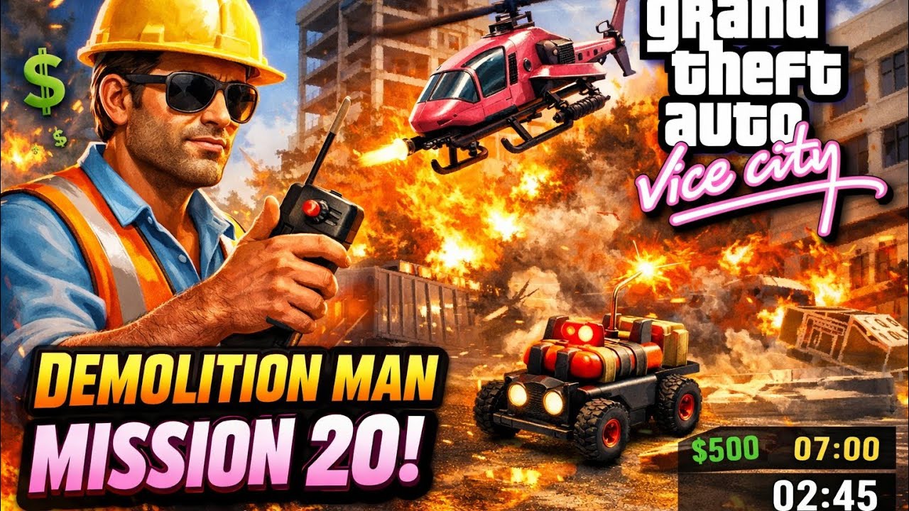 Demolition Man - Mission 20 | GTA Vice City Gameplay Walkthrough (RC Helicopter)