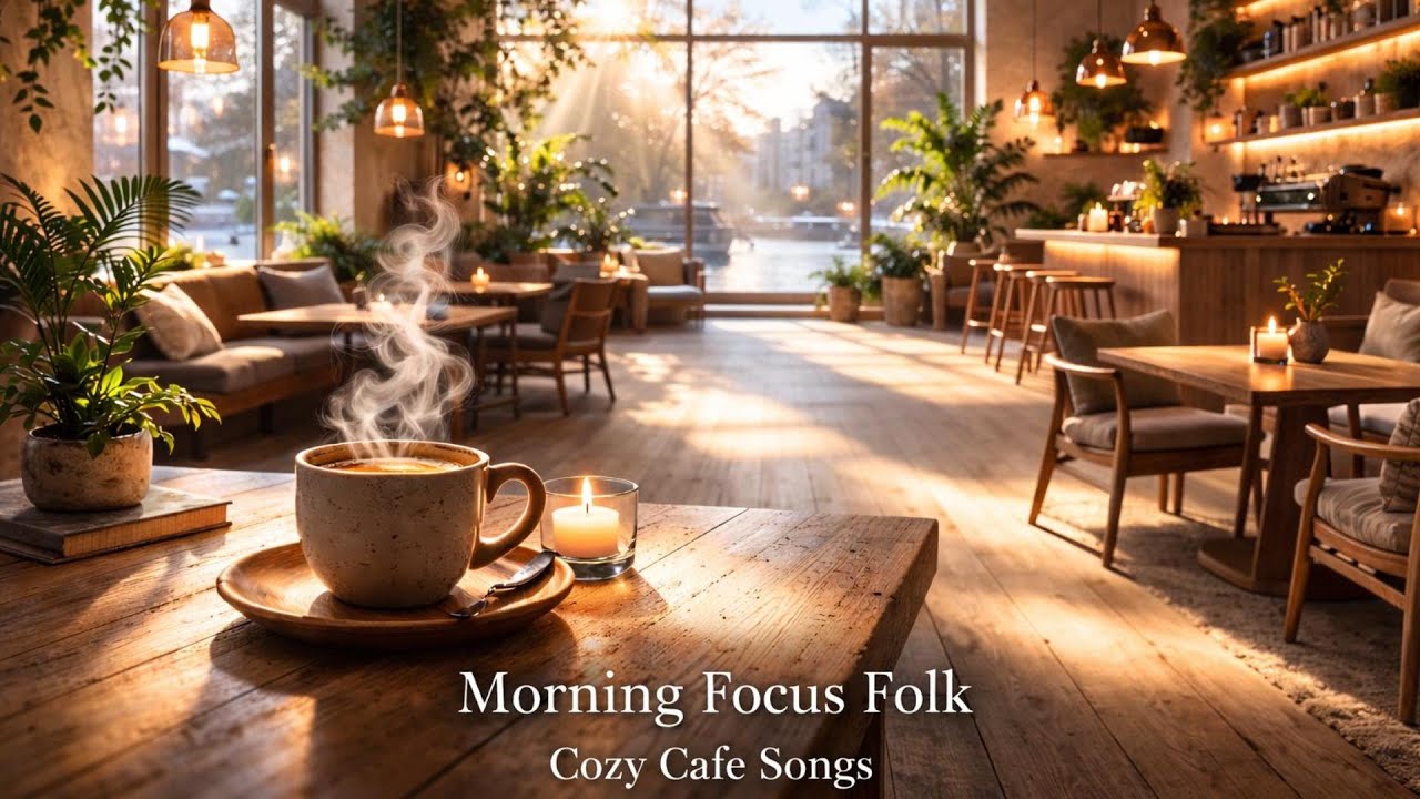 【朝支度・作業・読書／1H／歌あり】オスロの北欧大窓モーニング  やさしいフォークソング  Oslo Nordic Window Morning  Soft Folk Song Cafe BGM