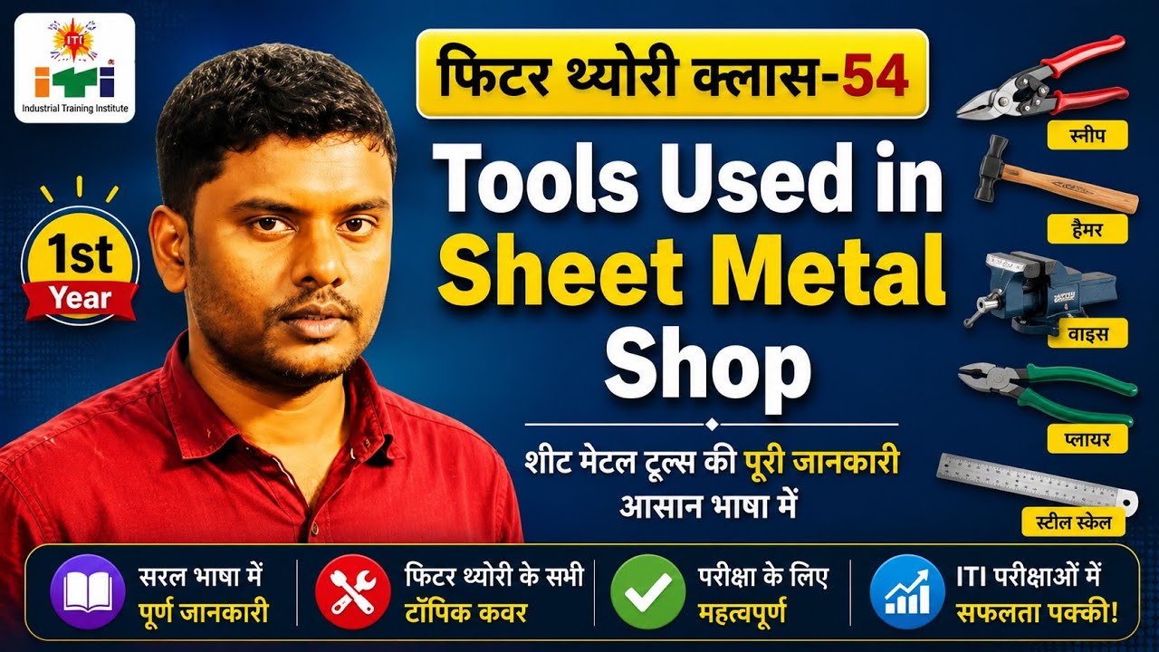 Tools Used in Sheet Metal Shop | Sheet Metal Tools | Fitter Theory Class-54 | #ITI | Sunil Sir ITI