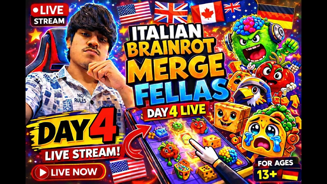 😱 Italian Brainrot Merge Fellas NEW UPDATE Live Gameplay | Day 4 Live Stream