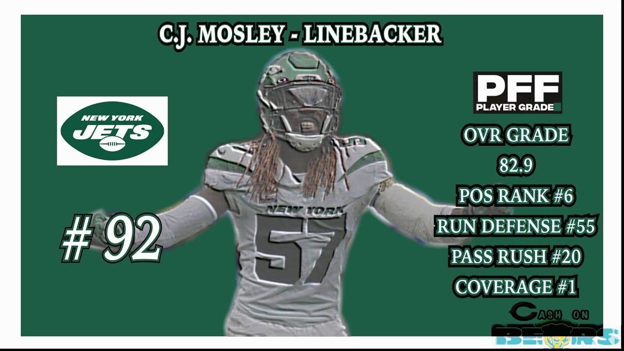 TOP 100 NFL PLAYERS 2023 BY PFF GRADES: #92 C.J. MOSLEY