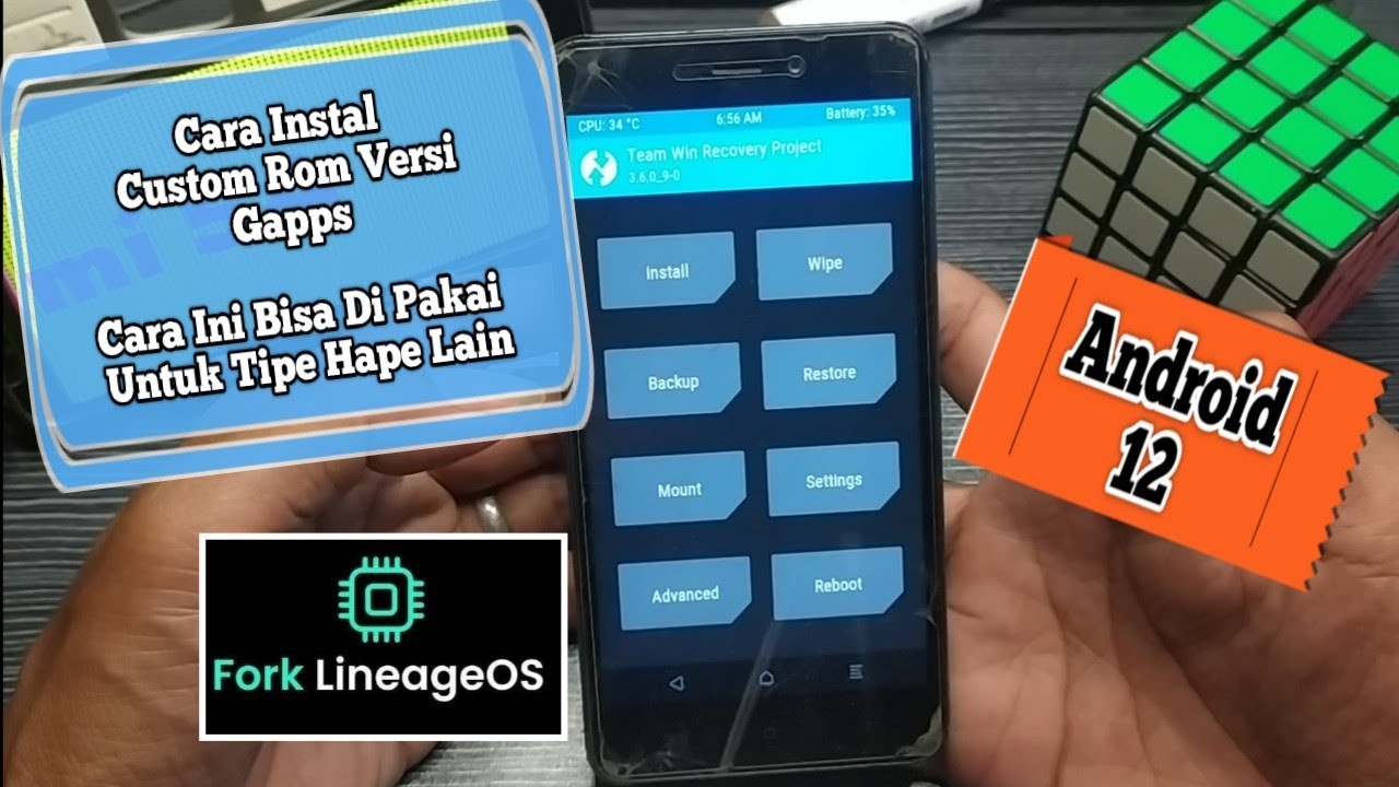 Cara Instal Rom Versi Gapps Dengan Baik...Custom Rom Fork Lineage Os Di Redmi 4A..Based Android 12