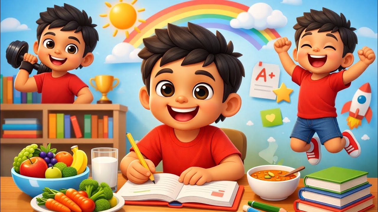 Hard Work & Healthy Food | Kids Moral Rhyme 