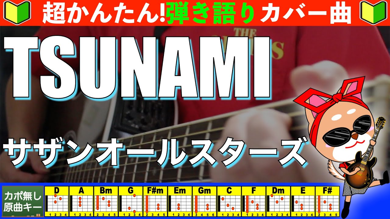 🔰【コード付き】TSUNAMI　/　サザンオールスターズ　弾き語り ギター初心者