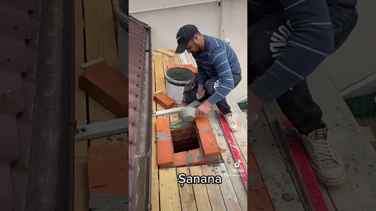 Construcție cos fum grătar cărămidă plină
