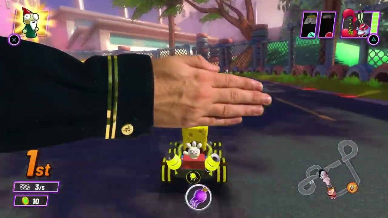 Nick Kart Racers 2 - Hillwood Rally race (With some of Spongebob's voice quotes)