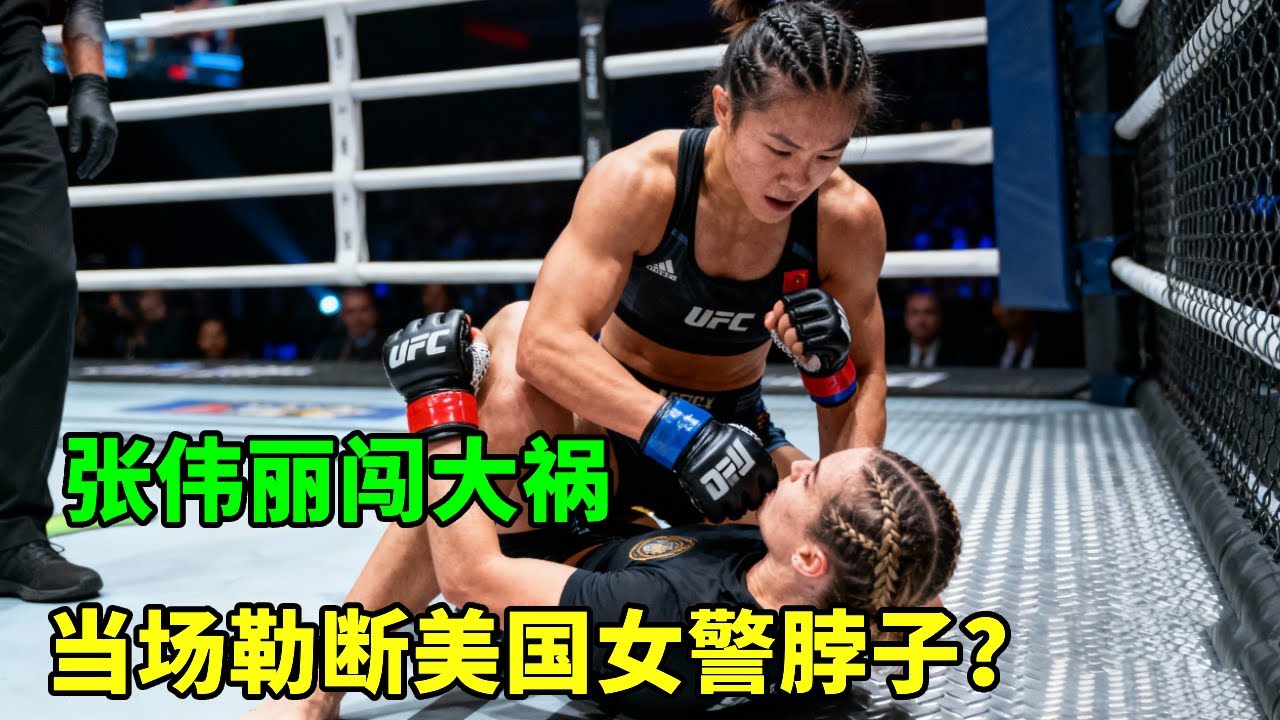 合集： 张伟丽在国际擂台闯大祸！当场勒断美国女警脖子，吓坏现场裁判！【刚子格斗解说】