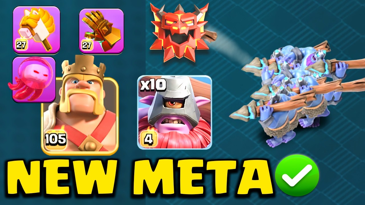 Best Throwers + Horse Equipment Army for TH18 Rank Battle .(Clash of Clans)
