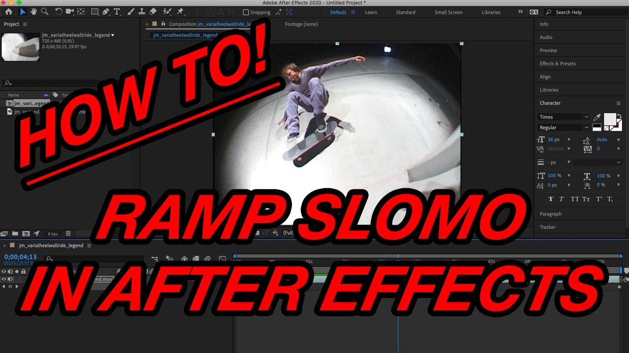 HOW TO RAMP SLOMO SKATEBOARDING IN AFTER EFFECTS