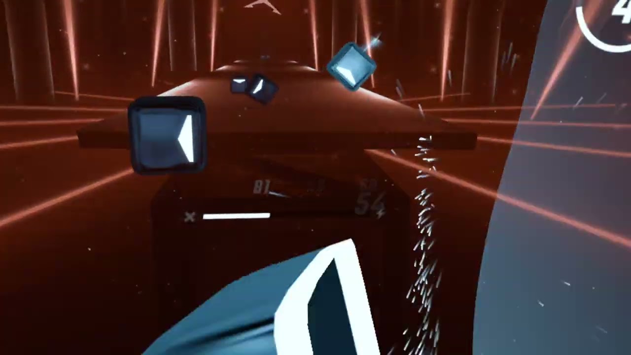 Playing battery and enter sandman in Beatsaber vr