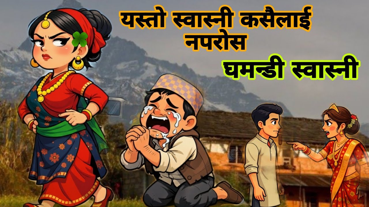 यस्तो बुढी कसैलाई नपरोस!!घमन्डी स्वास्नी।।नेपाली लोककथा।।Ghamnadi Swasni..Nepali Lok Katha🍀🍀🍀