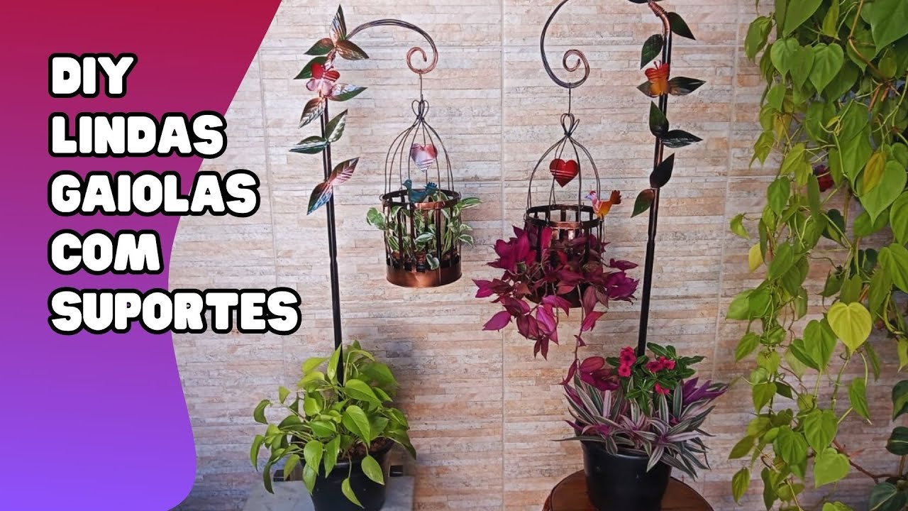Como fazer lindas GAIOLAS para plantas com LATAS de PANETONE / Suportes criativos / Jardinagem