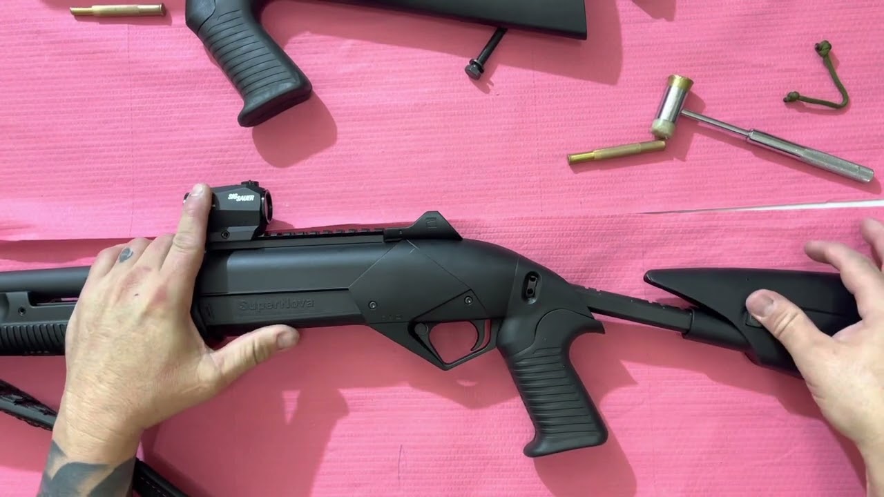 Benelli Supernova collapsible stock installation. #viral #comedy #police #music #video #military 