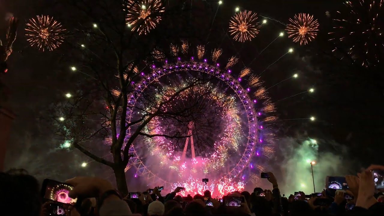 London New Years Eve Fireworks 2019 4K 60fps