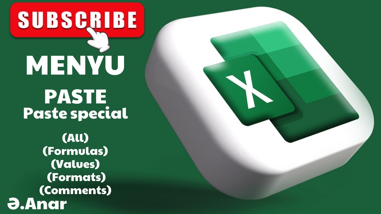 Excel Paste Picture, Linked Picture (kopyaladığınız cədvəli şəkil kimi təqdim edir)