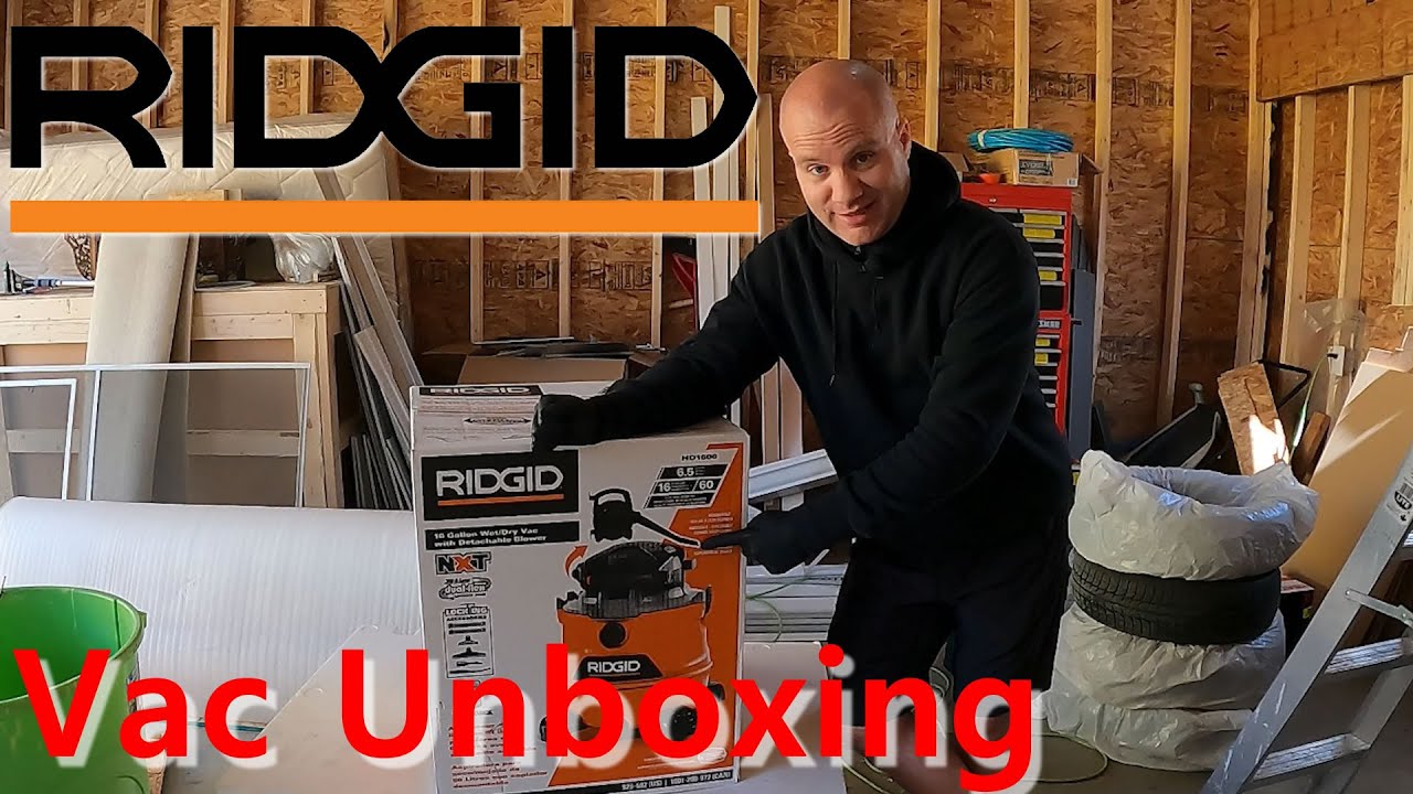 Распаковка пылесоса Ridgid HD1600 Shop Vac, вид от первого лица, самоочищается!
