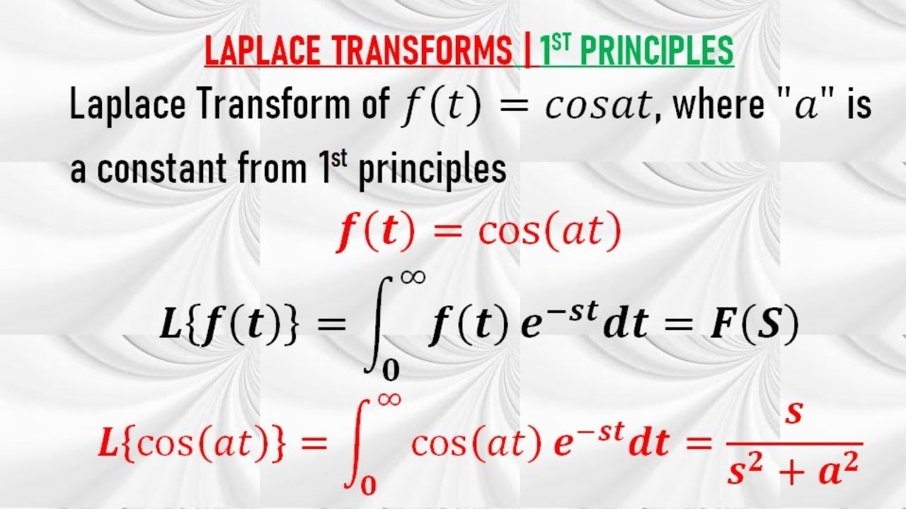 Laplace Transform of ft=cos⁡at from 1st principles