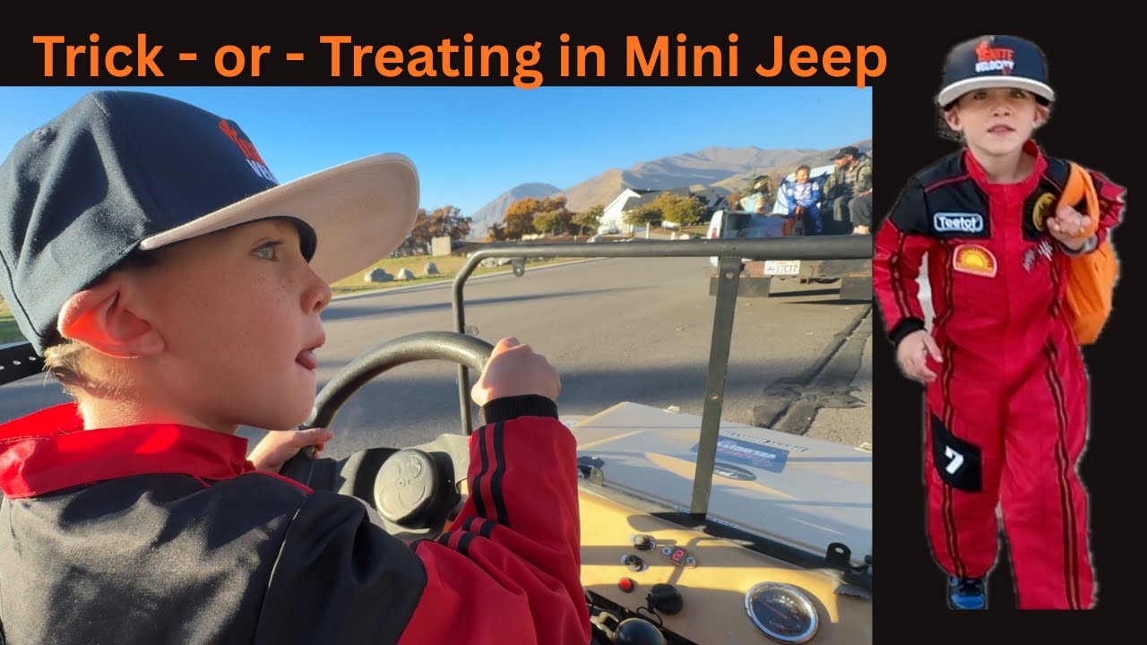 Trick-or-Treating in Mini Jeep