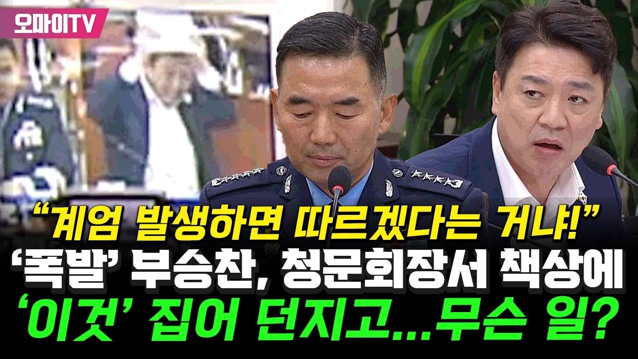 '분노 폭발' 부승찬, 청문회장서 책상에 '이것' 집어 던지고 퇴장…무슨 일?