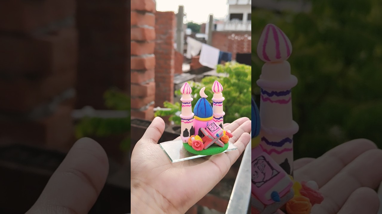 beautiful mini mosque with clay 🕌#youtubeshorts #shortsfeed #shorts #masjid