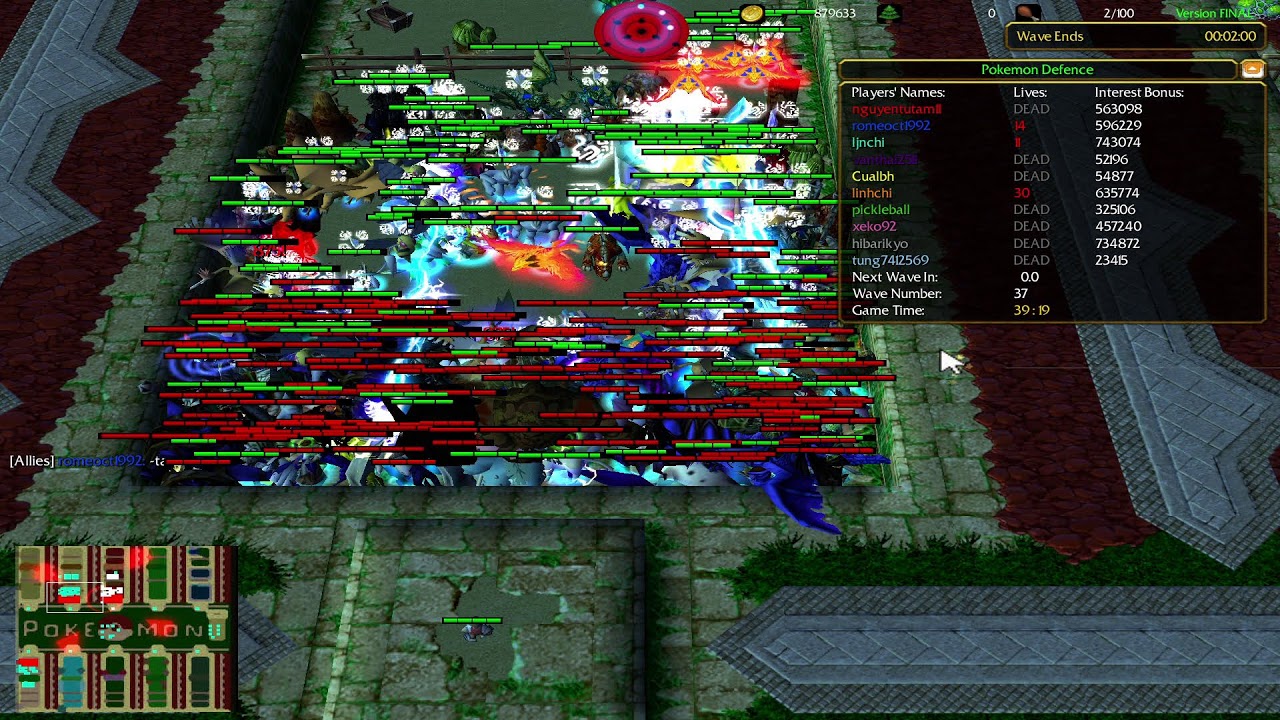 #warcaft3 pokemon defense - kyogre ko machop cầm hoà tiny full aura