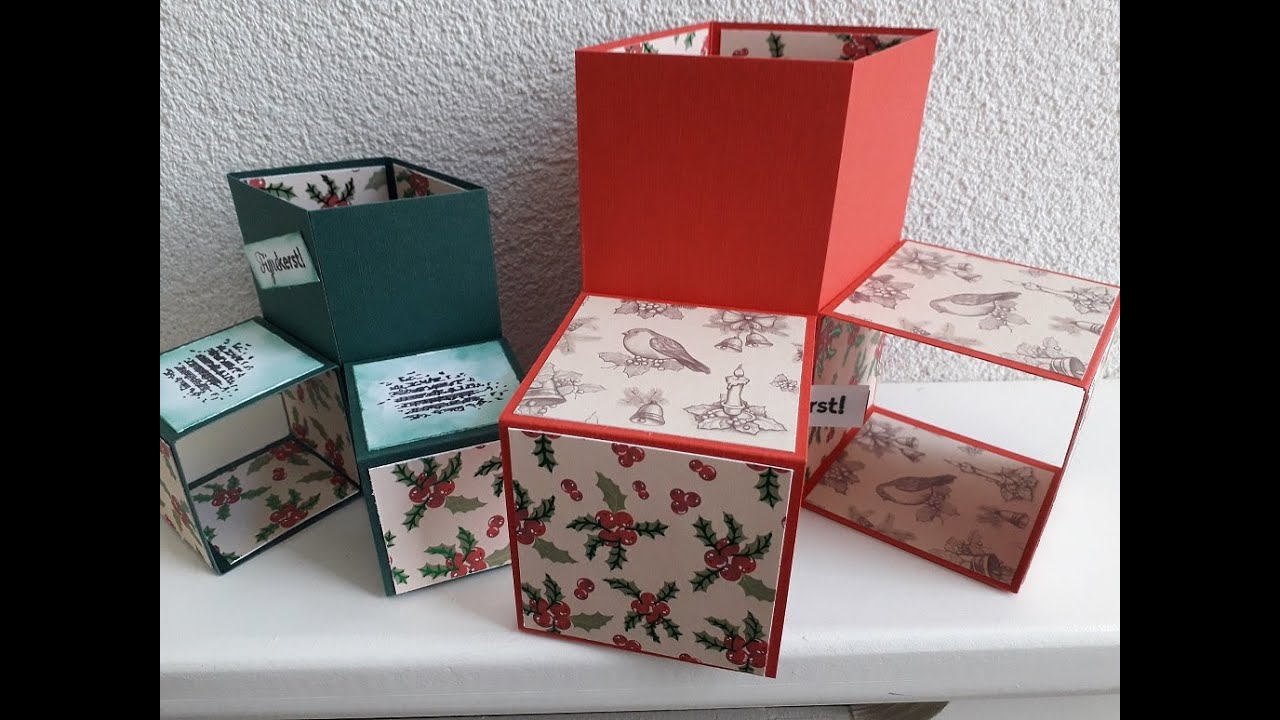 Kubuskaart (cubecard) in centimeters en in 2 verschillende maten