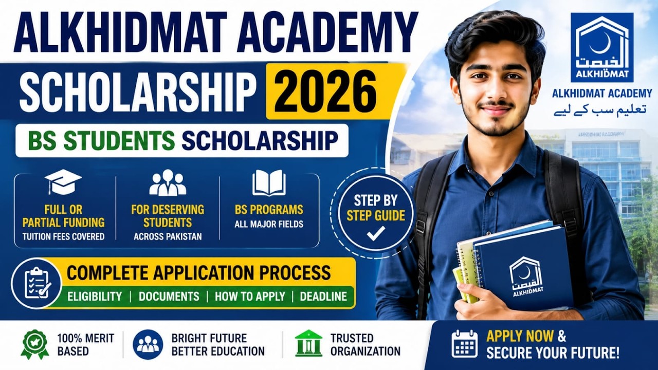 Alkhidmat Academy Scholarship 2026 for BS Students | Complete Application Process | Apply Online
