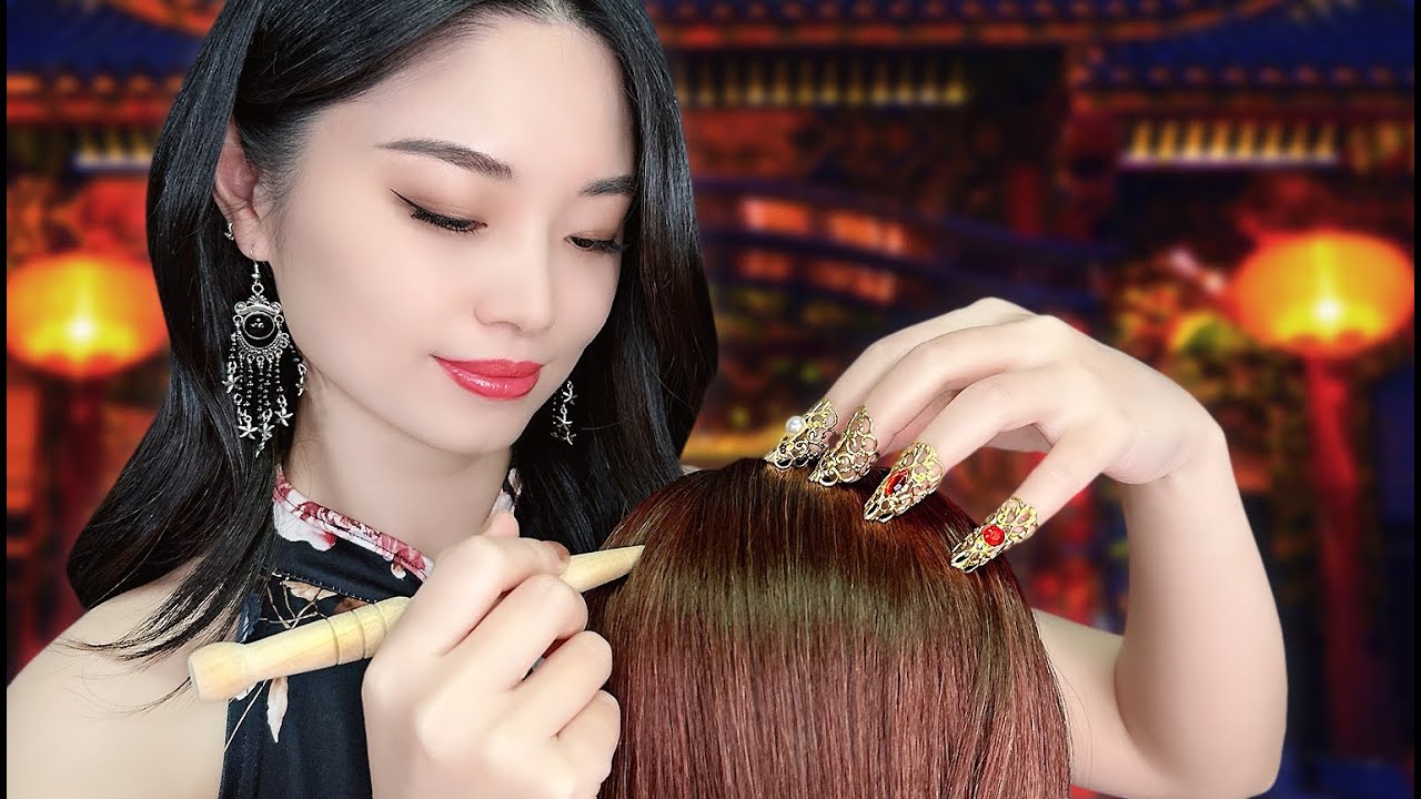 [ASMR] Chinese Acupoint Scalp Massage and Herbal Treatment