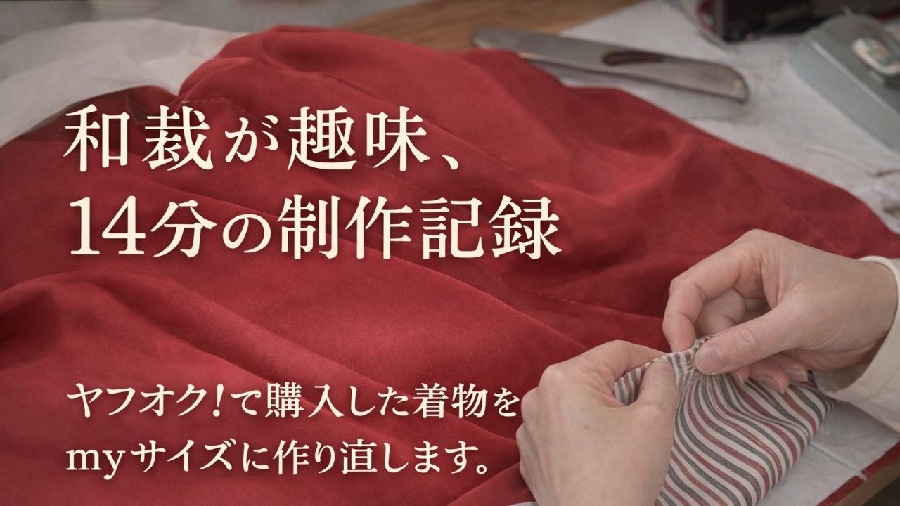 和裁が趣味です。袷の着物を作るのは楽しいです。