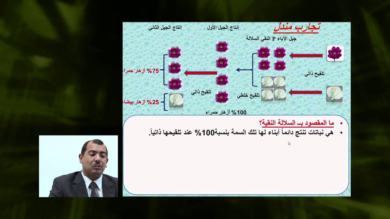 الأحياء - الصف الثانى عشر - الدرس رقم (13) اعمال مندل