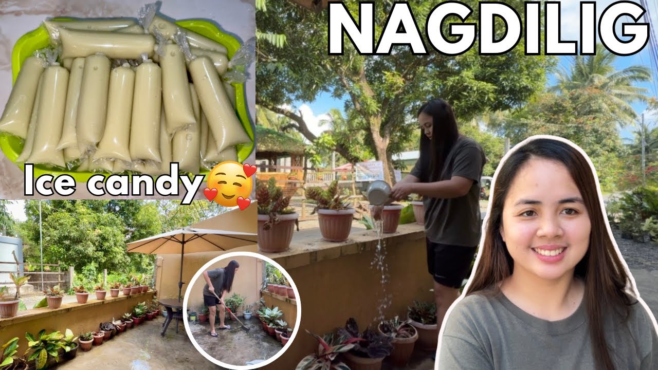 NAGDILIG + NAGLINIS SA AMING HARAPAN | GUMAWA NG ICE CANDY💚