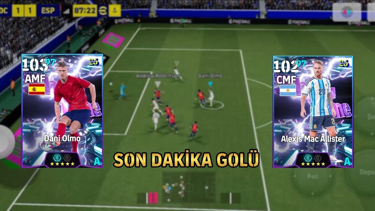 Dani Olmo ve Mac Allister Harika Deneme Maçı!  Dani Olmo Son Dakika Rakibin Elini Verdi | eFootball