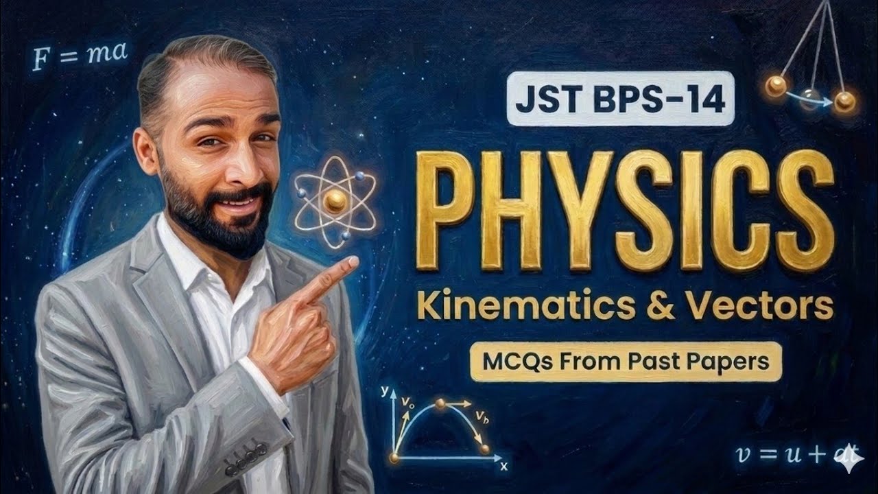 Physics Kinematics & Vectors | Past Paper MCQs | JST BPS-14 Preparation