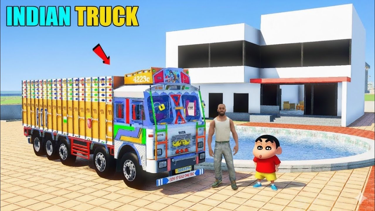 Franklin & Shinchan কিনলো নতুন INDIAN TRUCK 💥 🚚 Indian Bike Driving 3D 