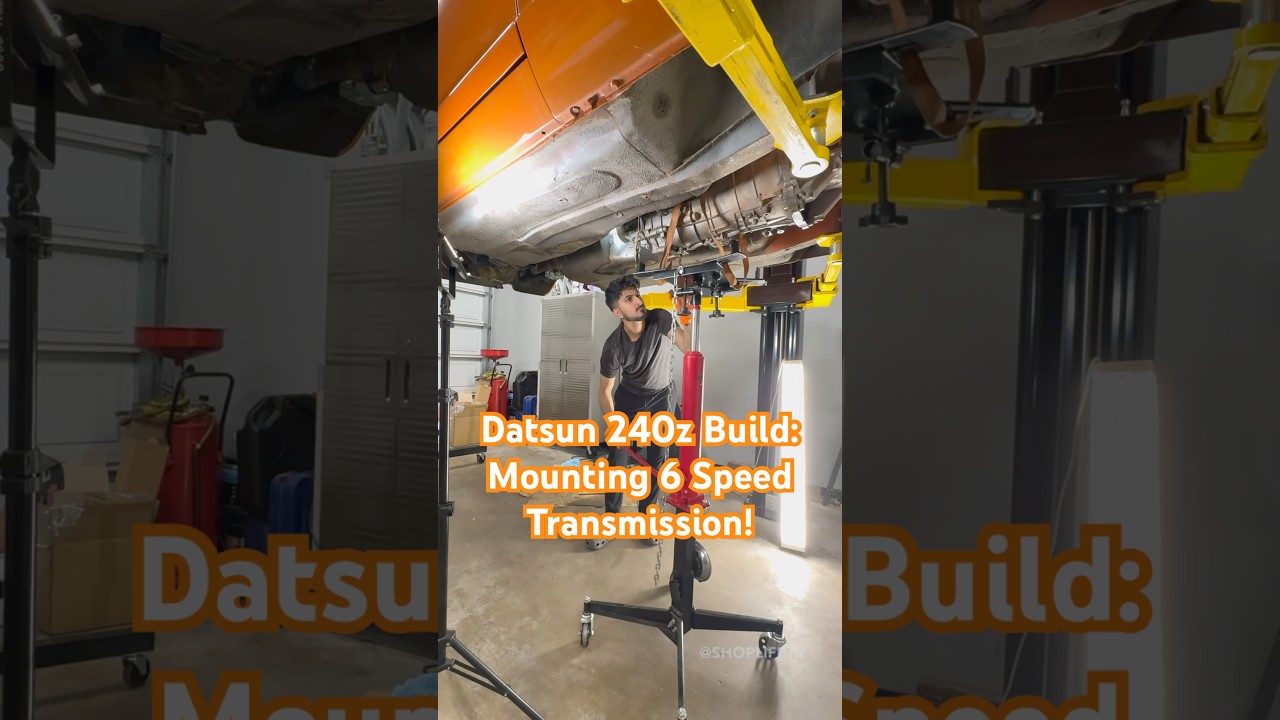 Datsun 240z Build: 6 Speed Manual Transmission Test Fit! #cars #datsun