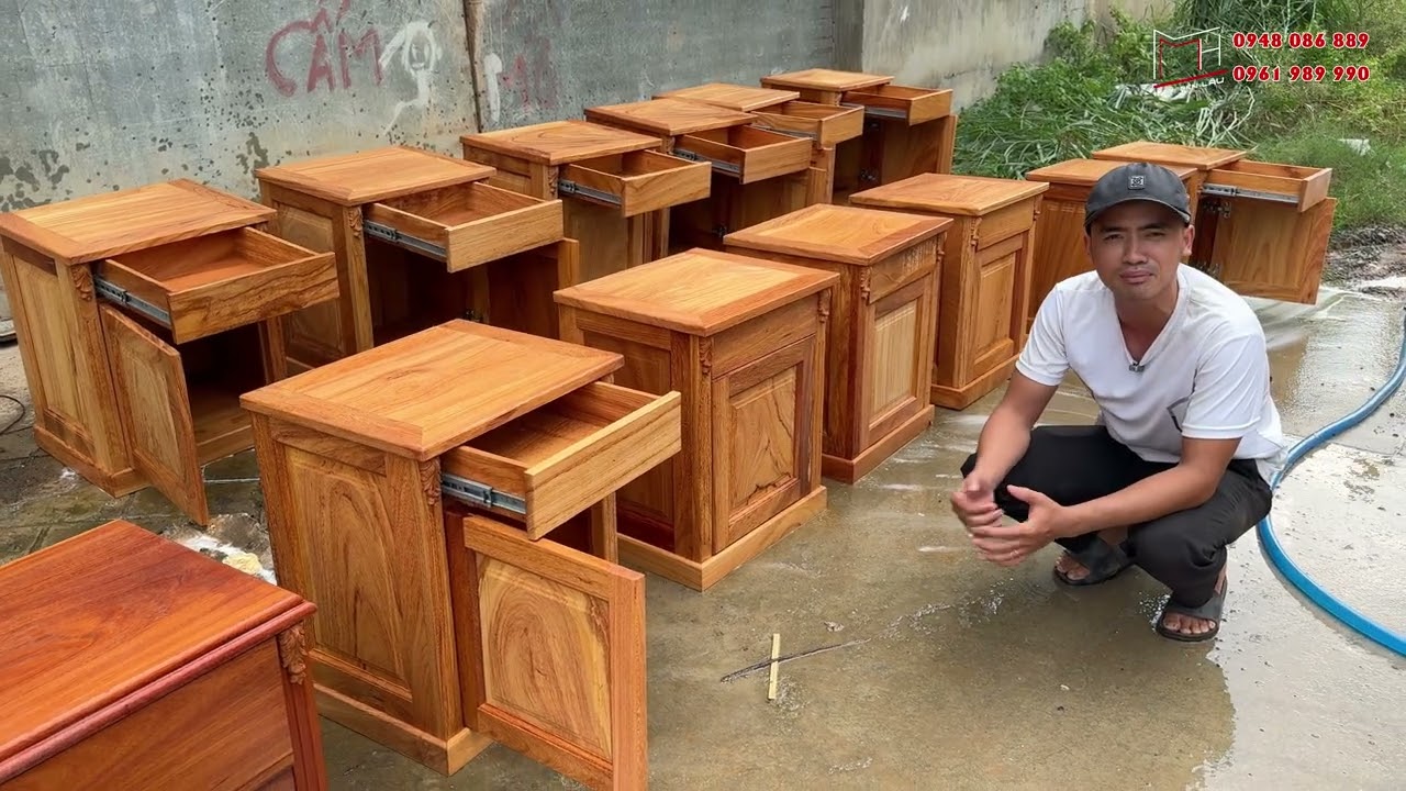 Tủ đầu giường Gỗ Gõ Đỏ,Căm Xe gỗ Thịt 100% mà giá CỰC TỐT .