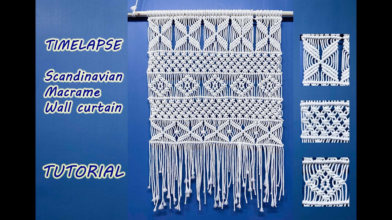 TIMELAPSE TUTORIAL Scandinavian Macrame Wall curtain - The most beautiful New home gift