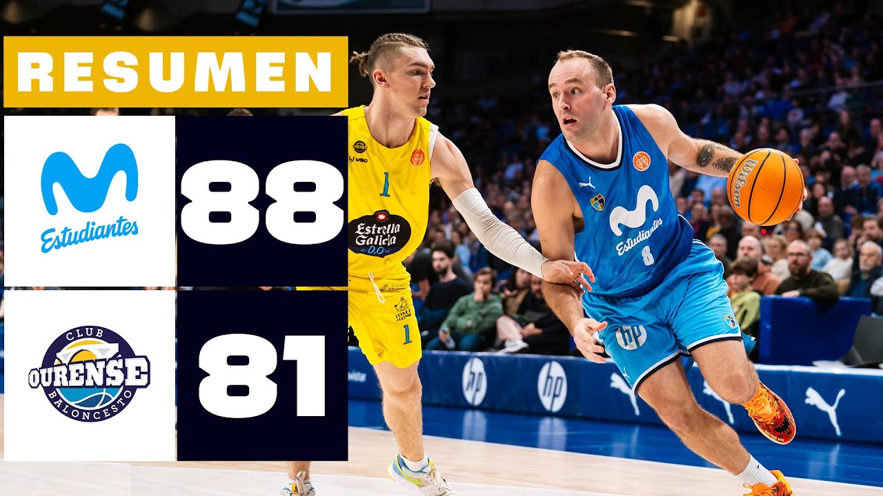 MOVISTAR ESTUDIANTES 88-81 AIRCARGOBOOKING OURENSE | RESUMEN PRIMERA FEB